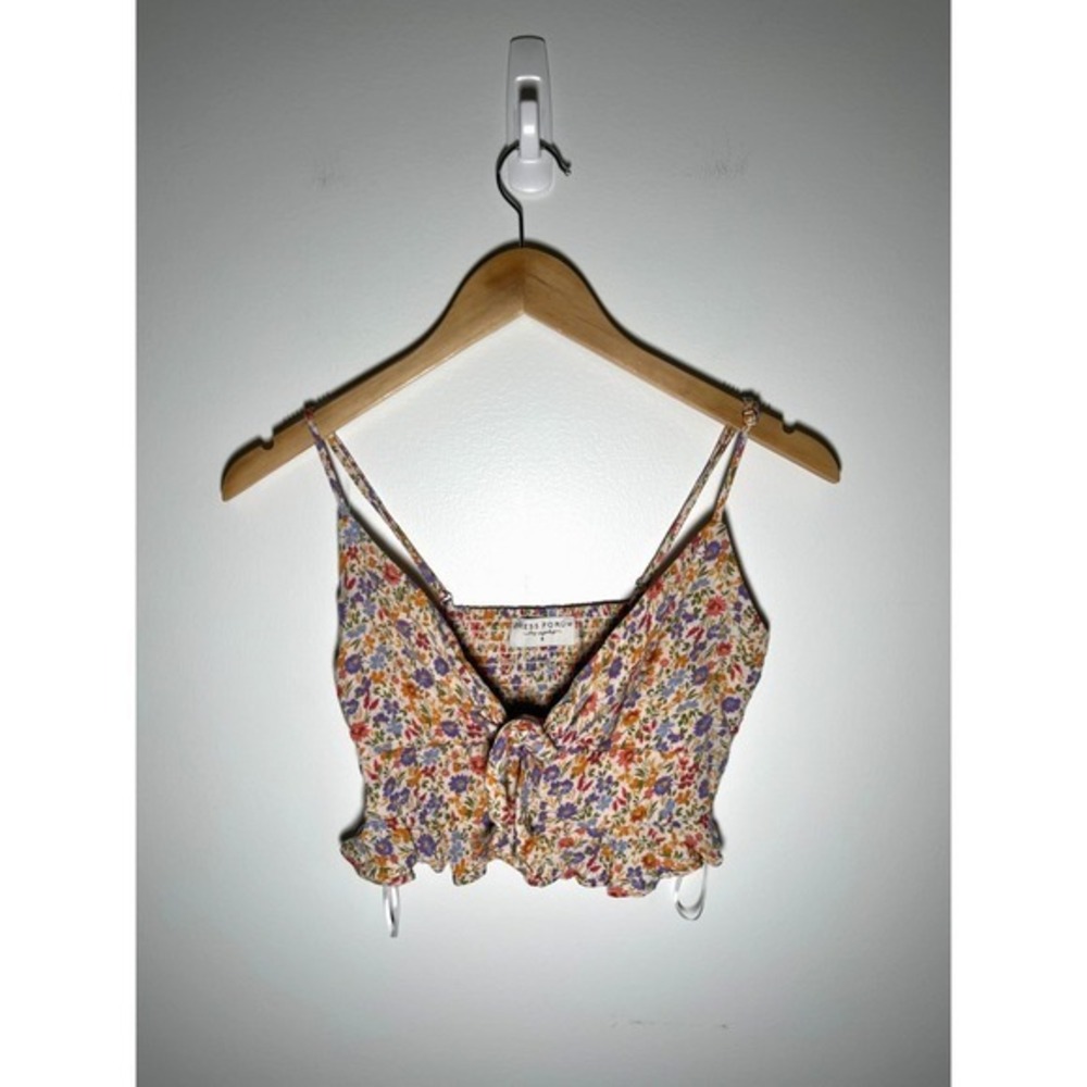 Fairy Festival Boho Cottage Womens Babydoll Top‎ Tie Front S Floral Multicolor